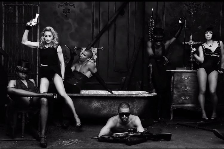 Shot in New York and Buenos Aires using the RED Epic digital cinema camera, Madonna’s long-anticipated "secretprojectrevolution" is elaborately lit and heavily stylized, with a stark set designed by photographer Steven Klein and lit by cinematographer David Devlin.