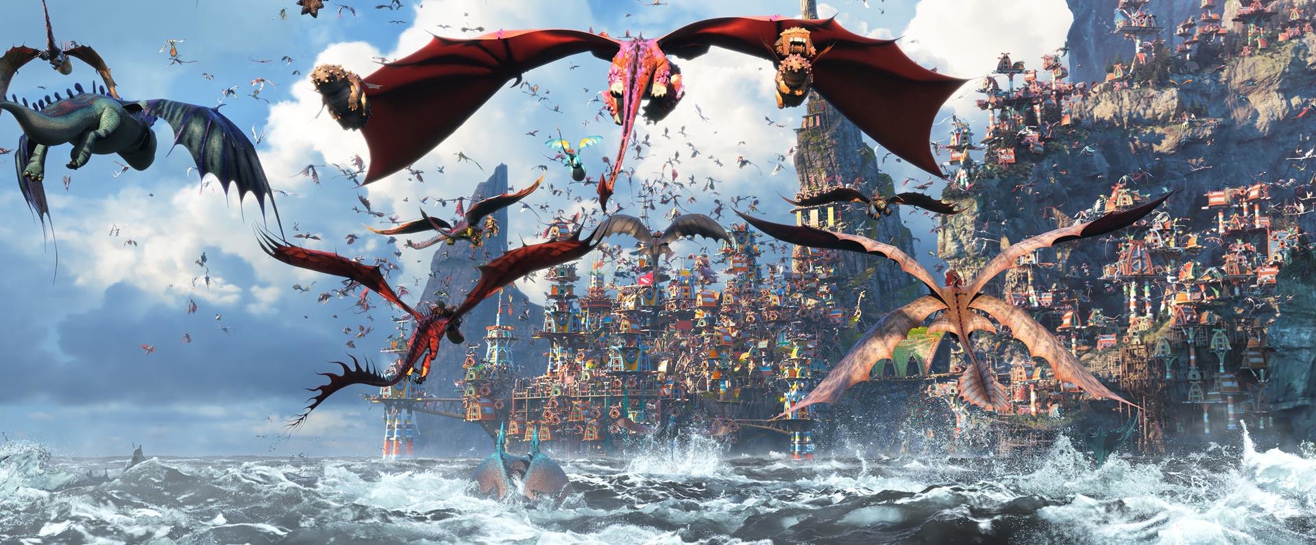 The Viking village of Berk has become a chaotic dragon utopia in director Dean DeBlois’ ‘How To Train Your Dragon: The Hidden World,’ arriving in U.S. theaters on February 22. Images © 2019 DreamWorks Animation LLC. All Rights Reserved.